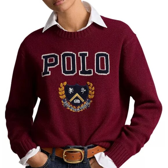Polo Ralph Lauren Embroidered Logo Wool Sweater - Picture 1 of 2